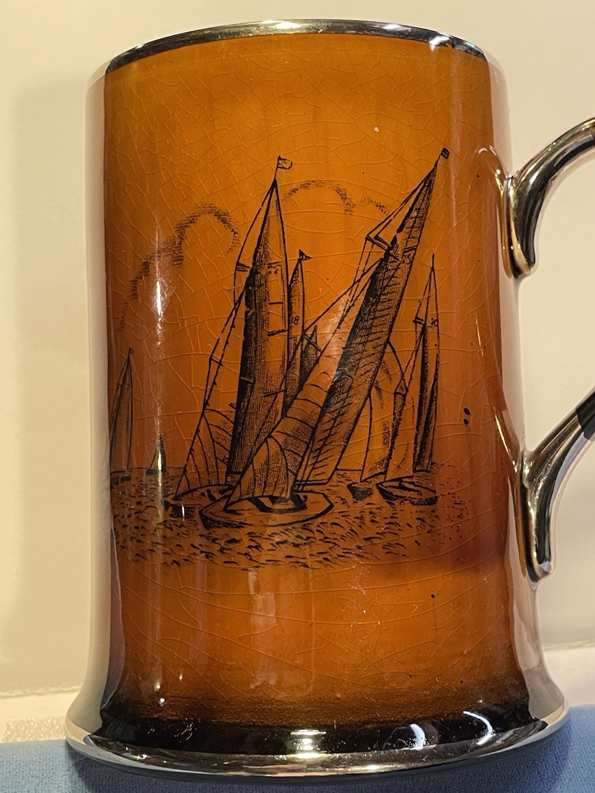VTG Arthur Wood Royal Bradwell Sport Series SAILING RACING SAILBOAT Mug STEIN