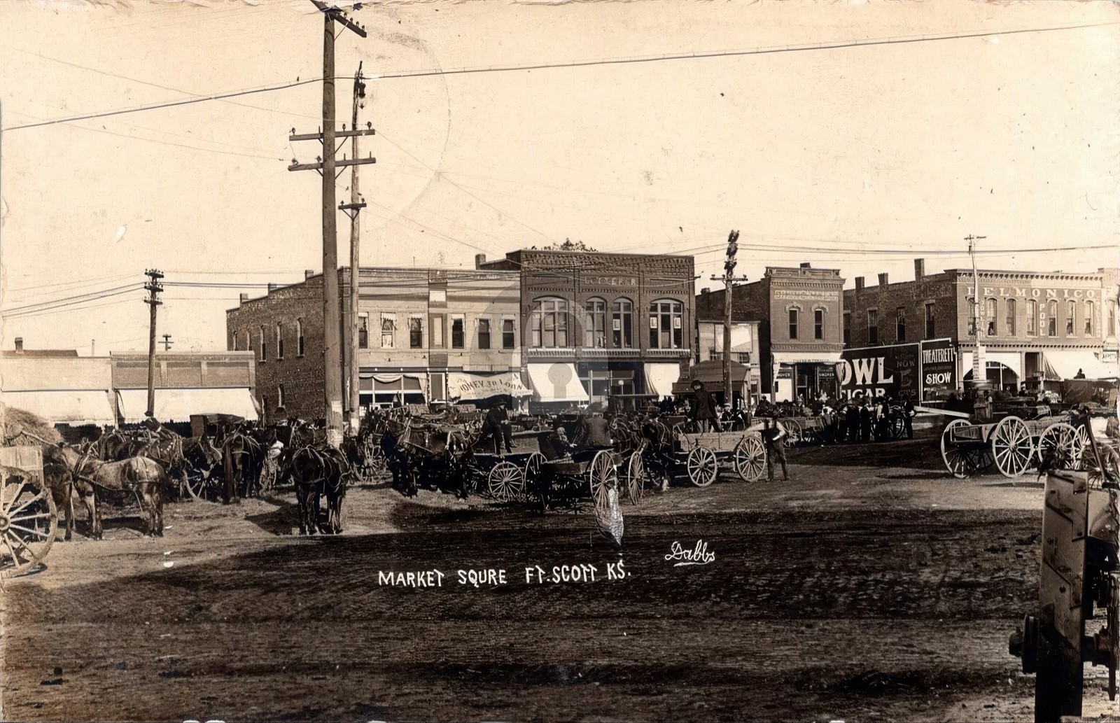 Jewell KS Kansas Market Square Ft Scott Dabbs RPPC Photo Postcard COPY Jewell KS Kansas Market Square Ft Scott Dabbs RPPC Photo Postcard COPY