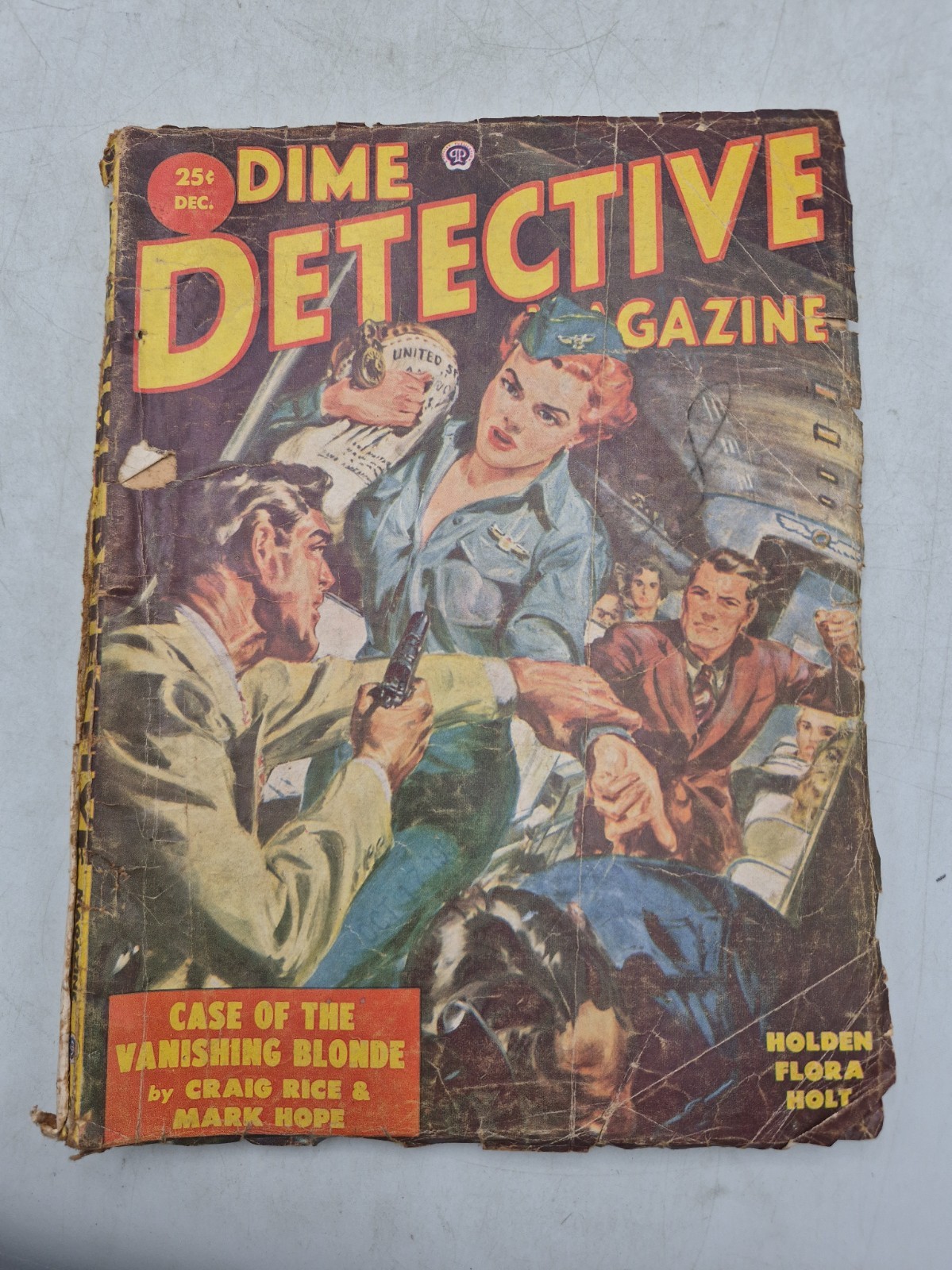 Dime Detective 1952 Dec.Case of the Vanishing Blonde- Rice, Hope Damaged READ 