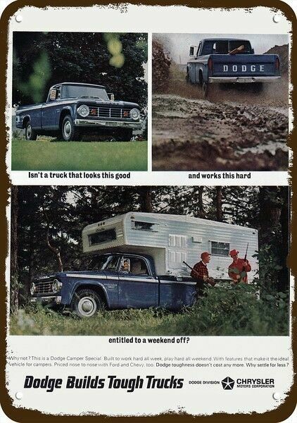 1965 DODGE CAMPER SPECIAL Pickup Truck Vintag-Look DECORATIVE REPLICA METAL SIGN