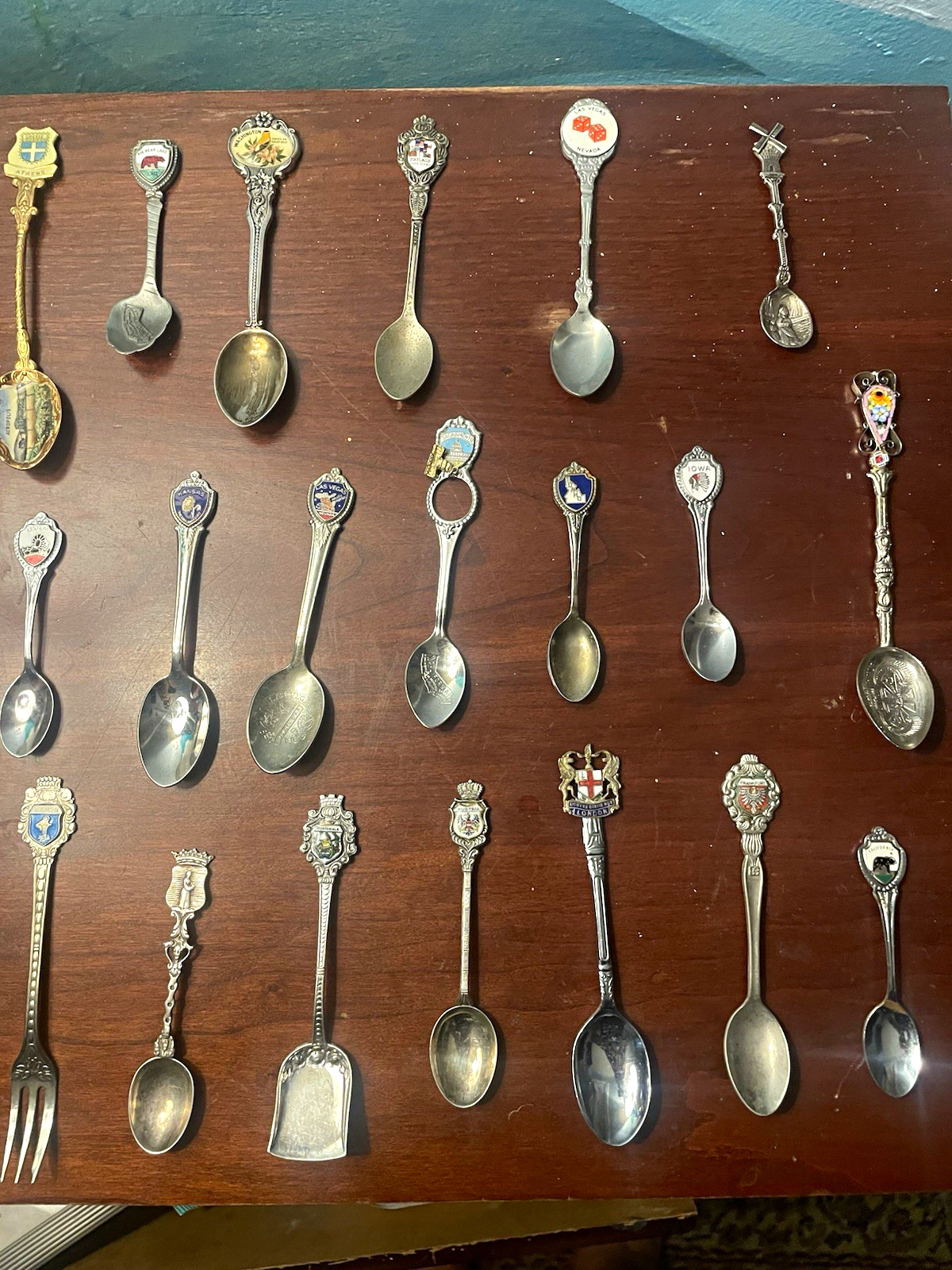Lot of 35 Assorted Souvenir Collectible Spoons Travel Theme Silver Metal Mixed Lot of 35 Assorted Souvenir Collectible Spoons Travel Theme Silver Metal Mixed