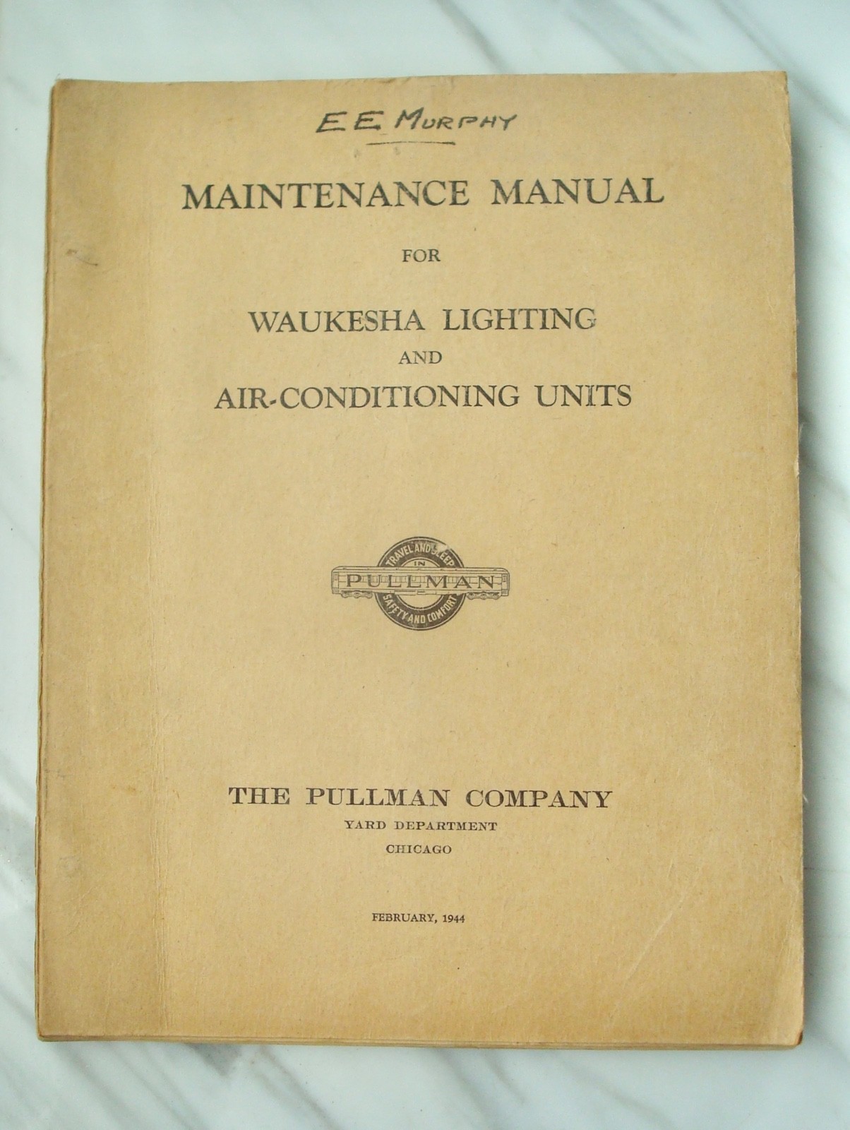 1944 PULLMAN Railroad Passenger Car Lighting Air Conditioning MAINTENANCE MANUAL