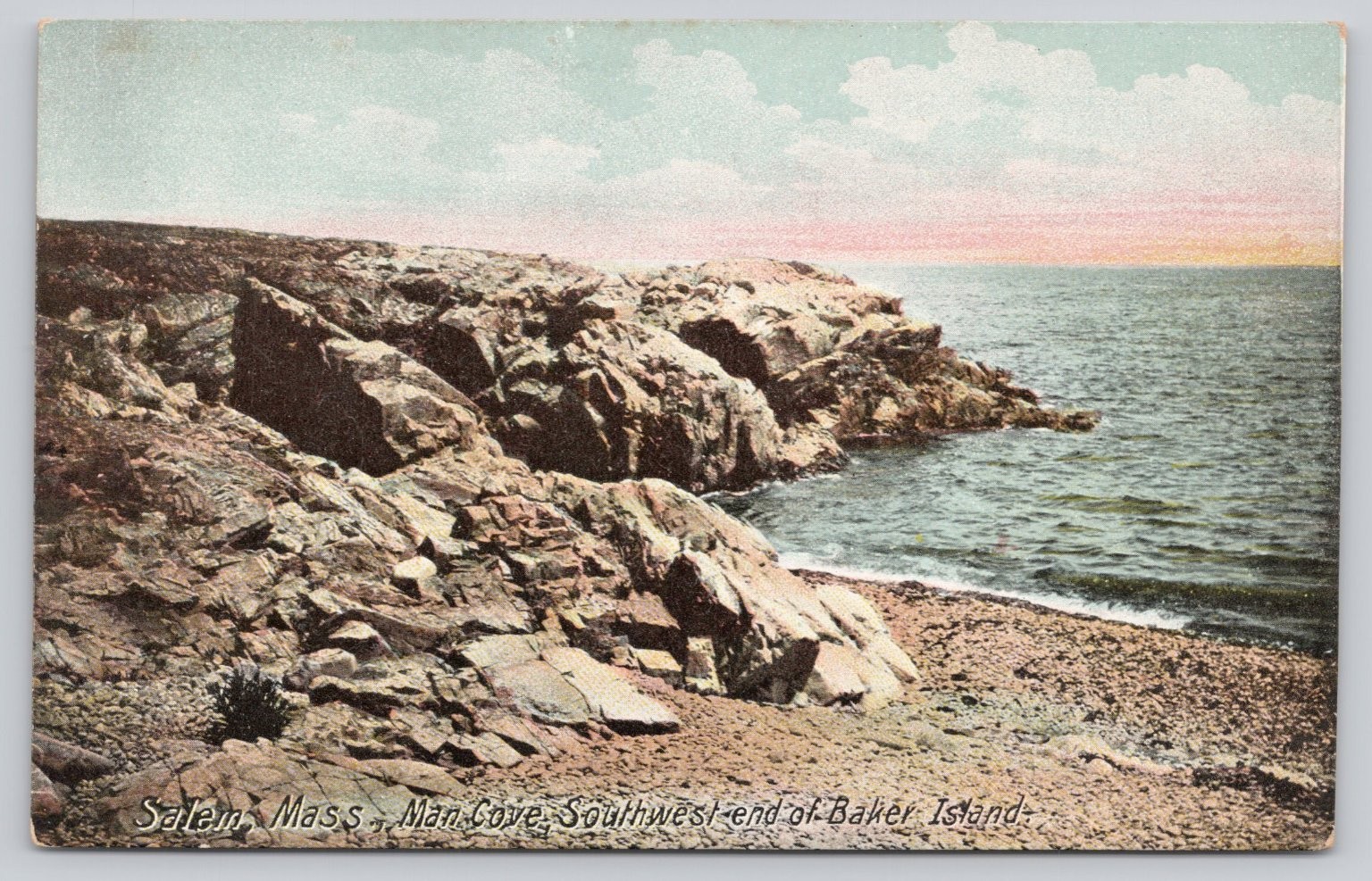 Salem, MA Man Cove Baker Island Shoreline Antique Postcard Hugh C. Leighton Salem, MA Man Cove Baker Island Shoreline Antique Postcard Hugh C. Leighton