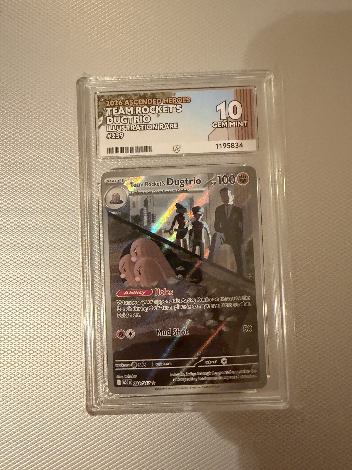 Pokemon TCG Team Rocket\'s Dugtrio 239 Ascended Heroes IR Holo ENG ACE 10
