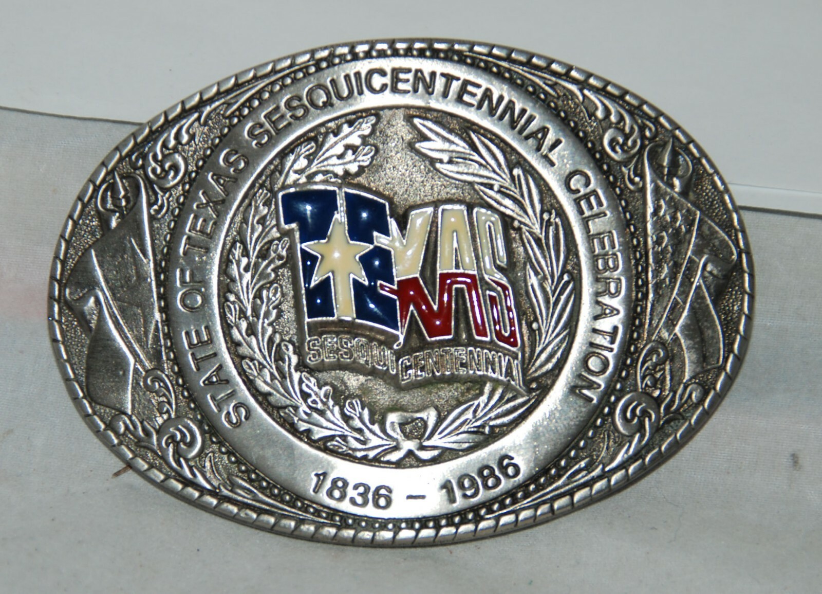 State Of Texas Sesquicentennial Celebration 1836-1986 Commemorative Belt Buckle 
