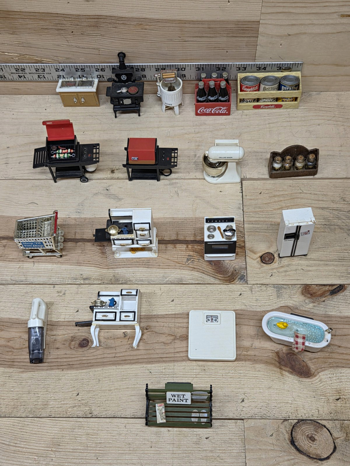 Lot Of 18 Vintage 1990s ACME Miniature Novelty Magnets Bathtub Cart Park Bench