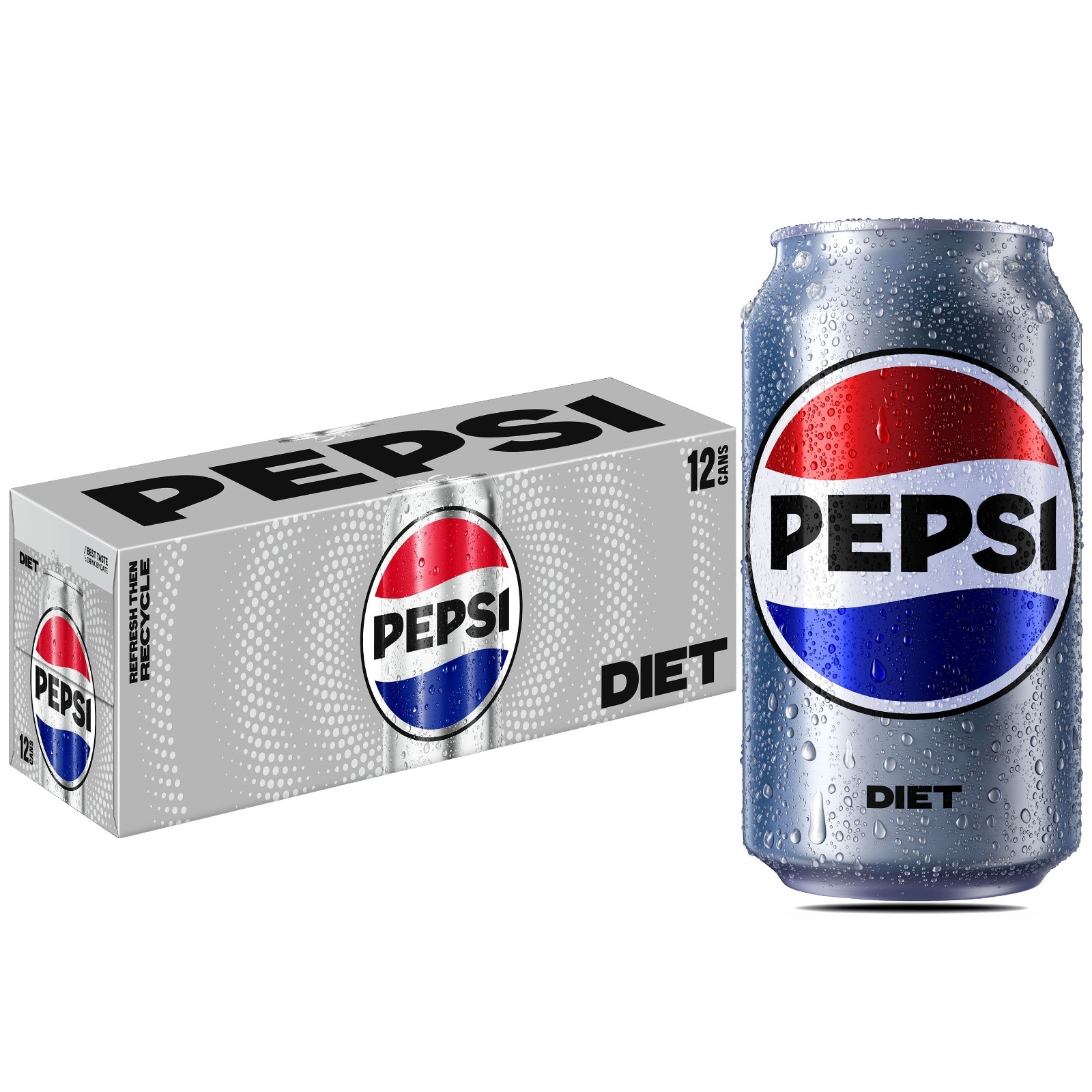 Diet Pepsi Cola Soda Pop  12 fl oz 12 Pack Cans 