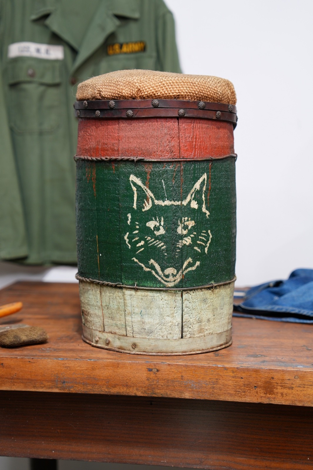 Vintage Carnival Knock Down Antique Nail Keg Wolf Circus Fair Amusement Game