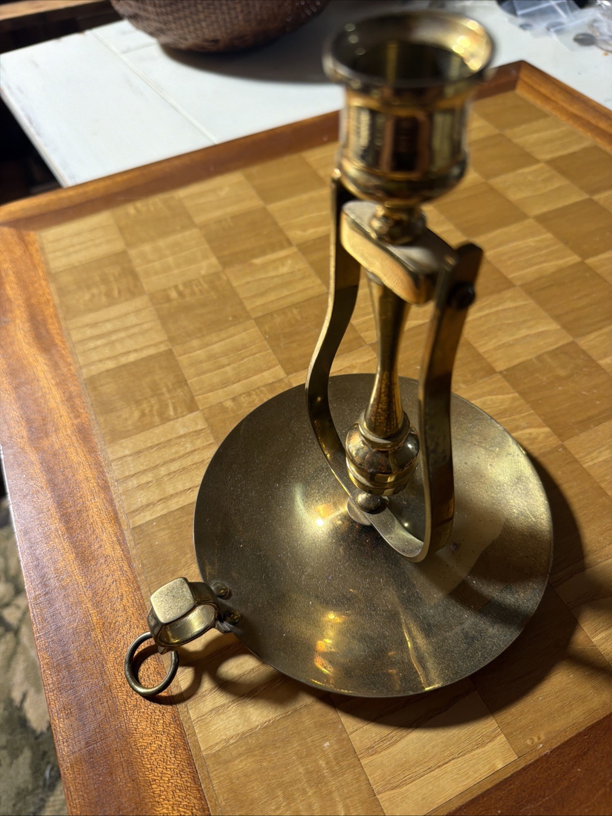 Vintage Valsan Brass Chamberstick Candle Holder Portugal Mid Century Modern MCM