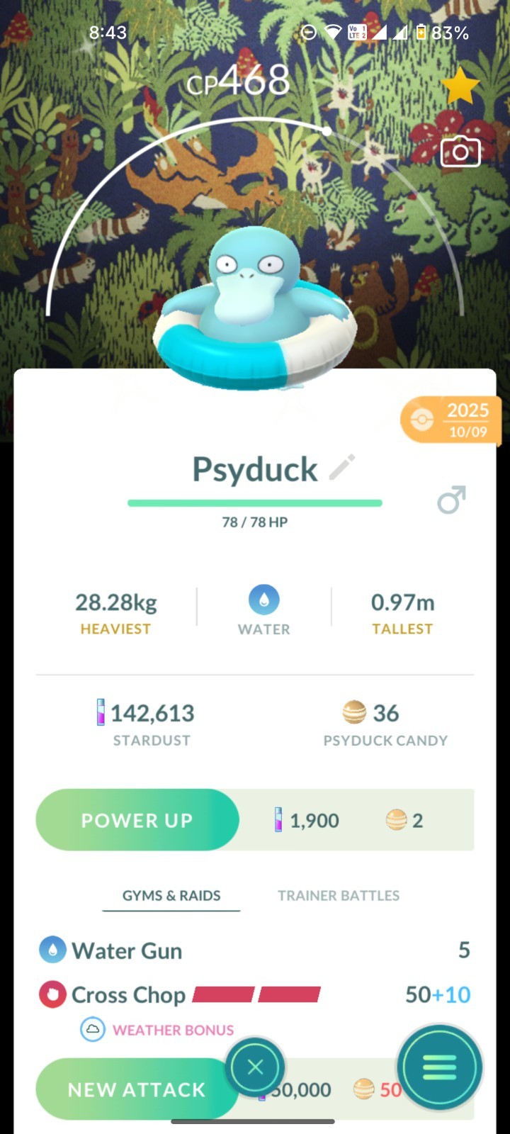 PokEmon go Shiny Psyduck Costume and Special Background - PTC (Read Description)