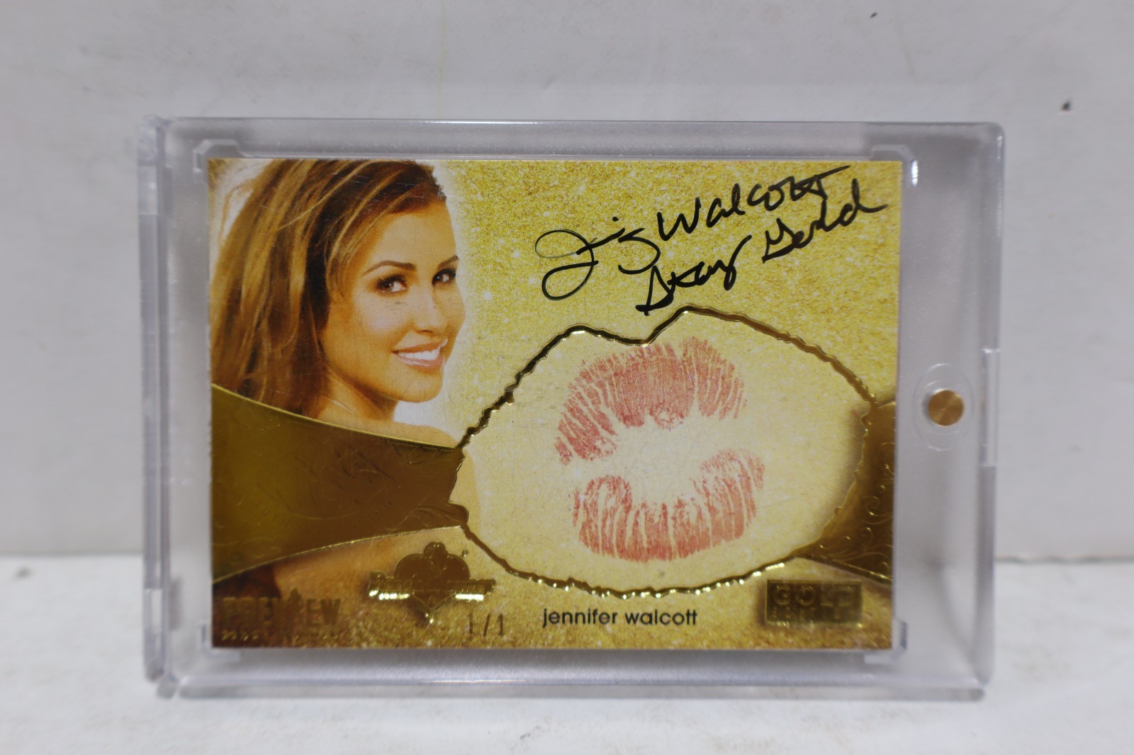 2016 Bench Warmer Gold Foil Jennifer Walcott 1/1 Kiss Autograph Card