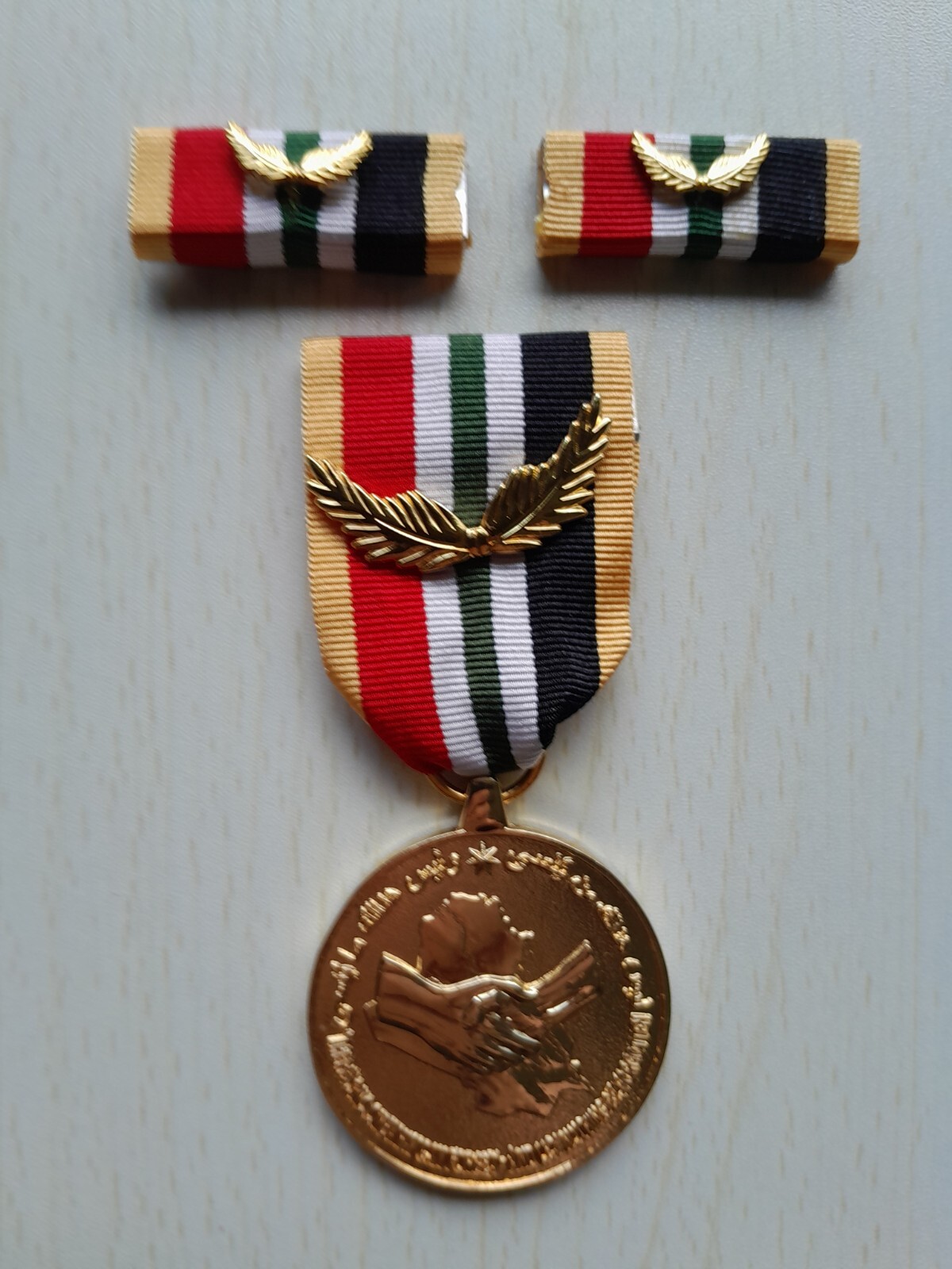 IRAQ COMMITMENT MEDAL WITH TWO SERVICE RIBBONS (CIVILIAN VERSION) IRAQ COMMITMENT MEDAL WITH TWO SERVICE RIBBONS (CIVILIAN VERSION)