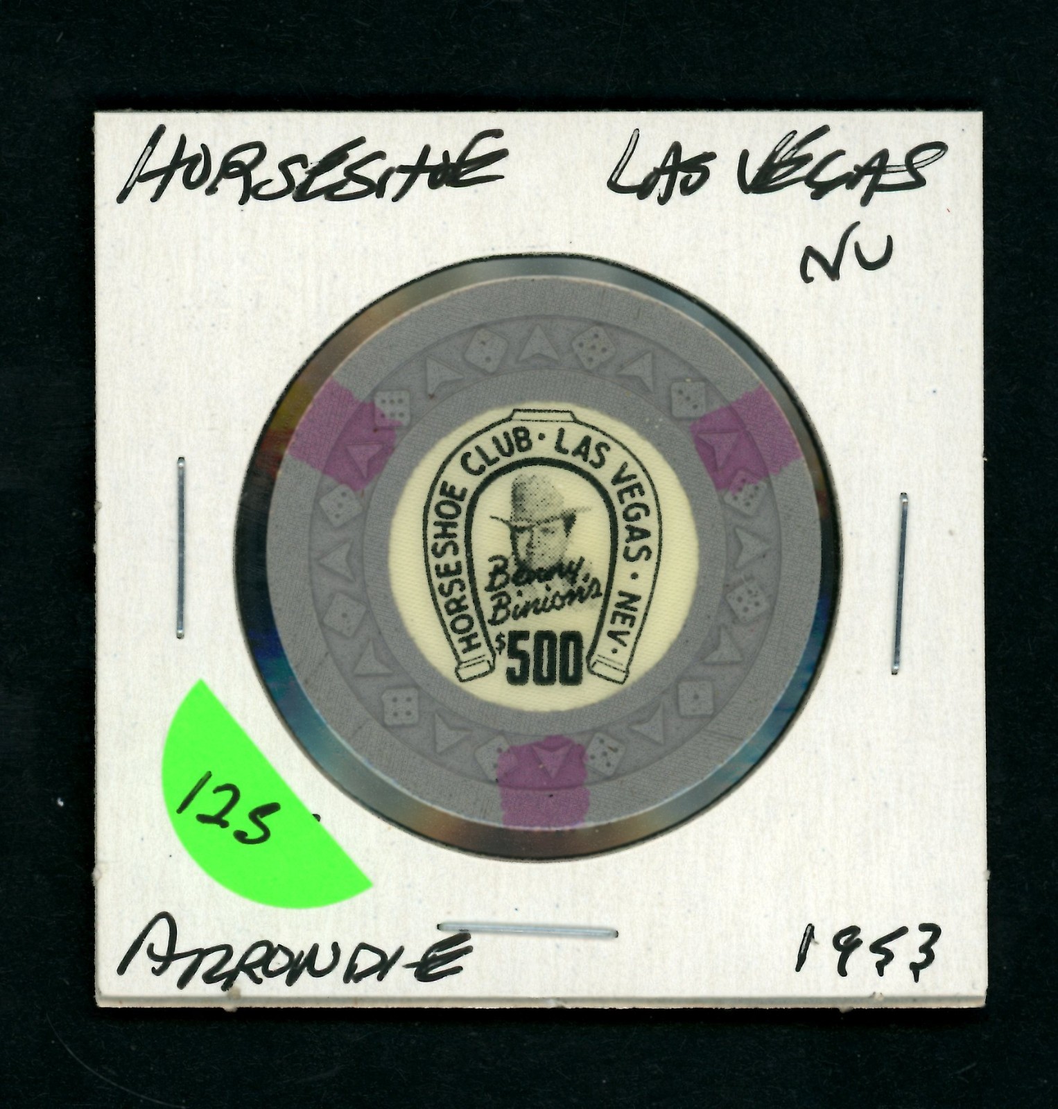 Classic $500 Binion\'s Horseshoe Las Vegas, Nevada Casino Chip