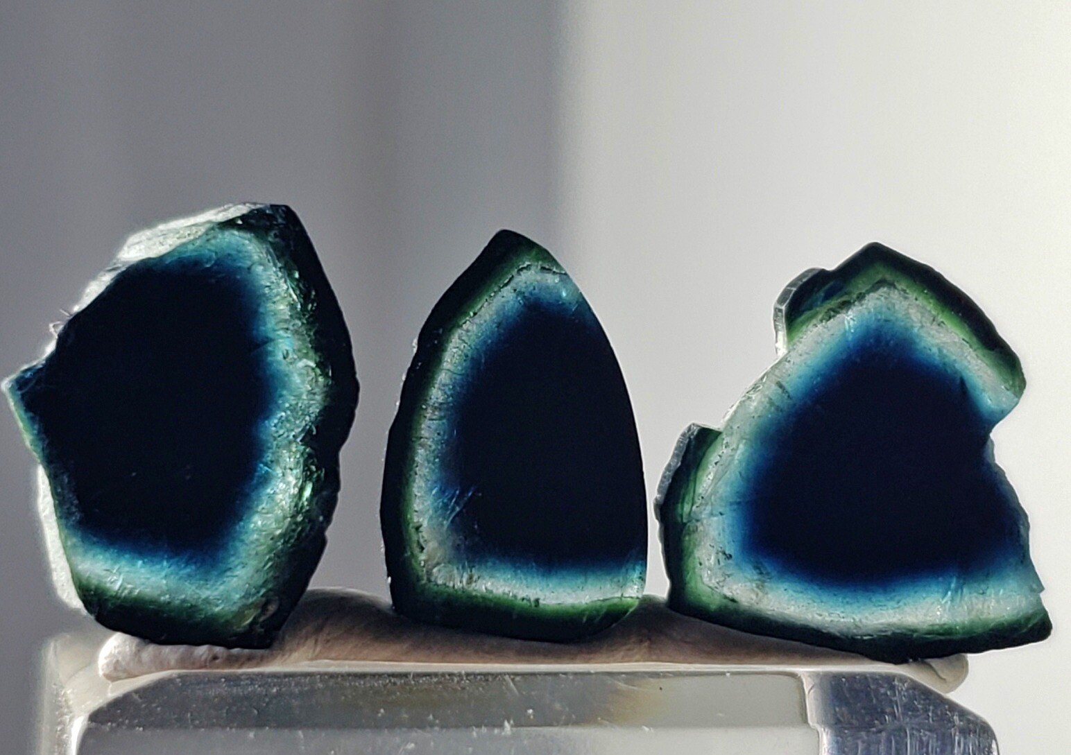 15 Carats Bi Colour Tourmaline Slices From Afghanistan