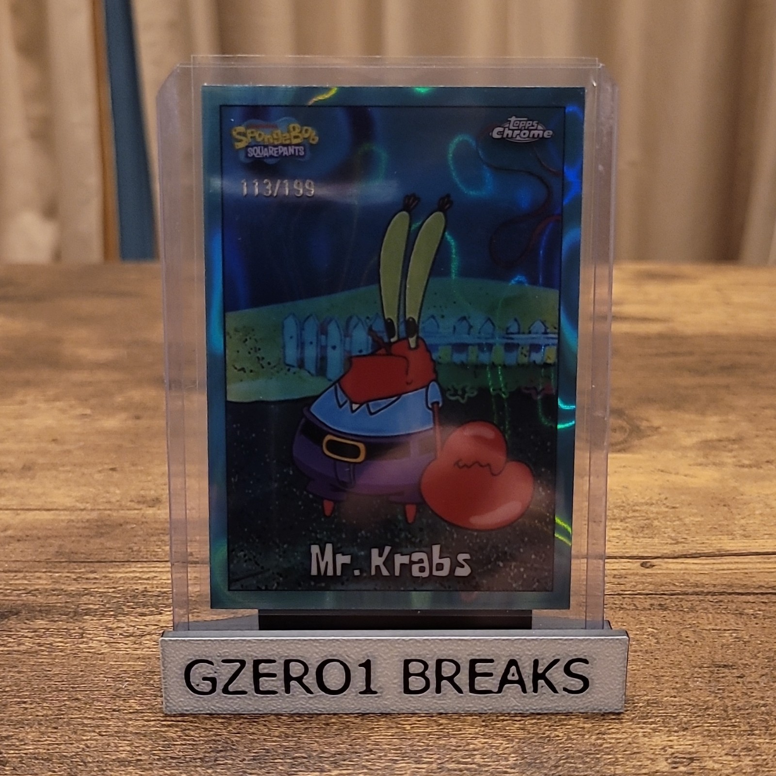 Topps 2025 Chrome SpongeBob SquarePants Mr. Krabs #28 Serial Numbered 113 /199 Topps 2025 Chrome SpongeBob SquarePants Mr. Krabs #28 Serial Numbered 113 /199
