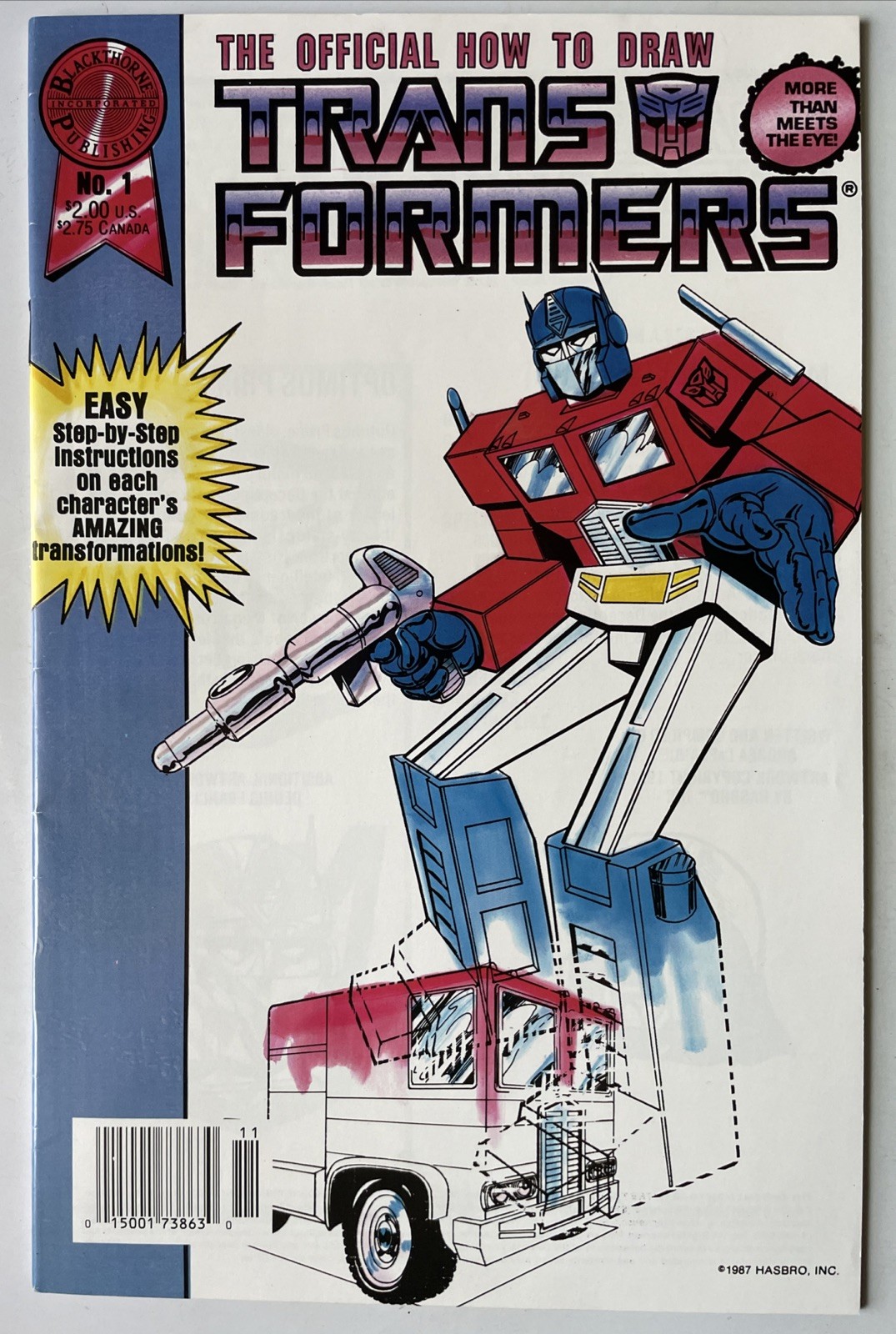 The Official How To Draw Transformers #1 • Rare HTF (Blackthorne Comics 1987)