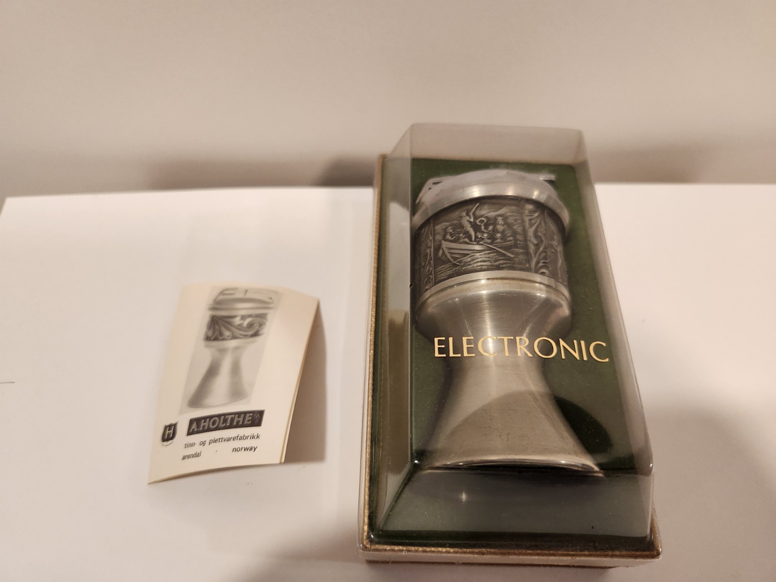Vintage A. HOLTHE Pewter Table Lighter BRAND NEW 