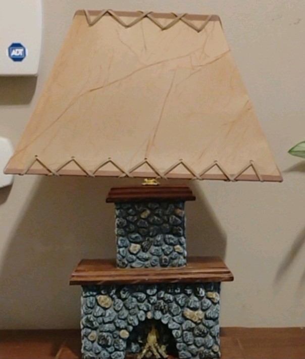 Vintage Rustic Stone and Fireplace Lamp 26\