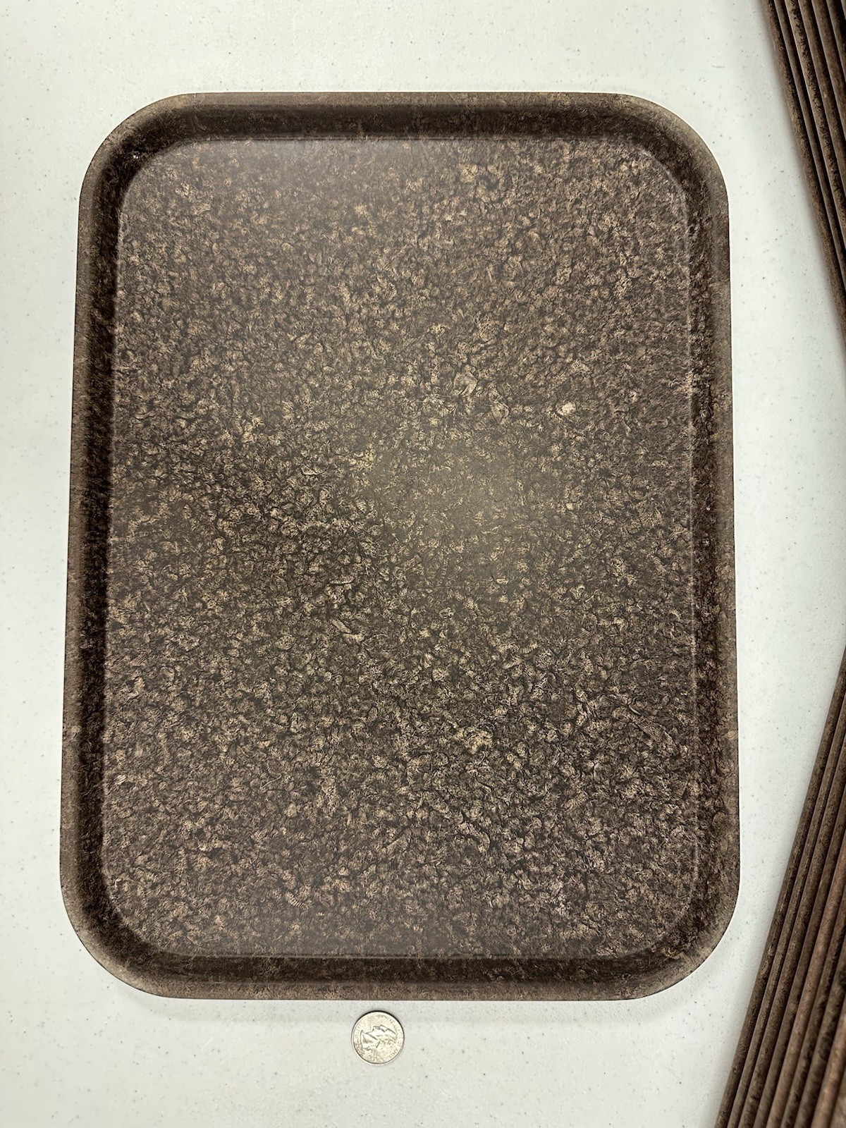 1962 VINTAGE SILITE MELAMINE BROWN SERVING TRAY Chicago, IL 16.125” x 11.75”