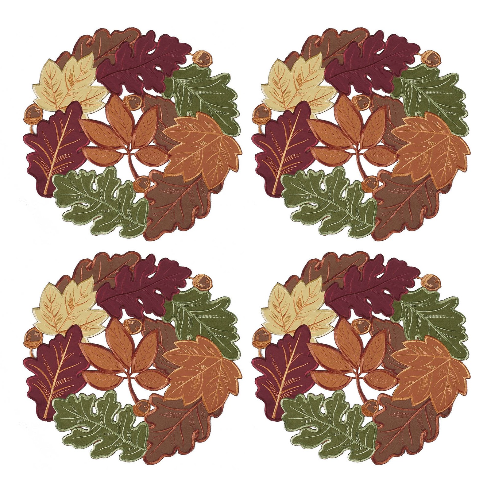 4 Pcs Harvest Thanksgiving Table Doilies 15 Inch Round Fall Decor