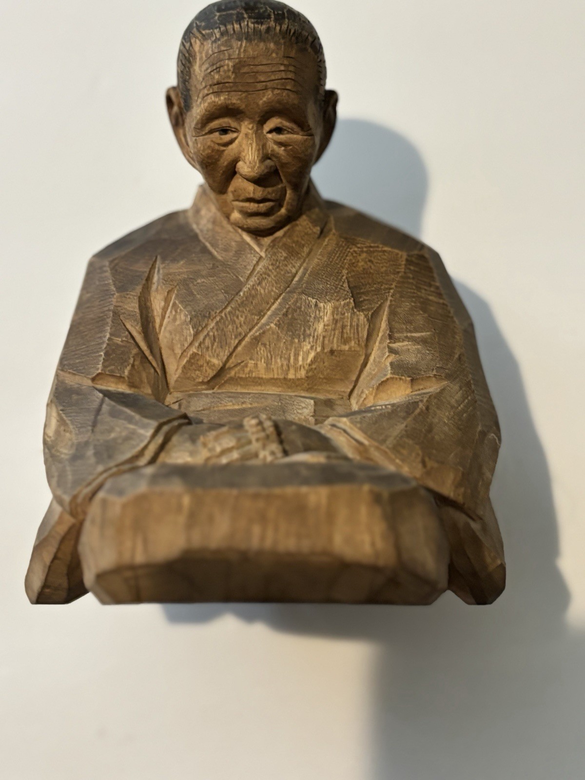 Vintage unique wood sculpture. Oriental , single block   “7x5” 1940