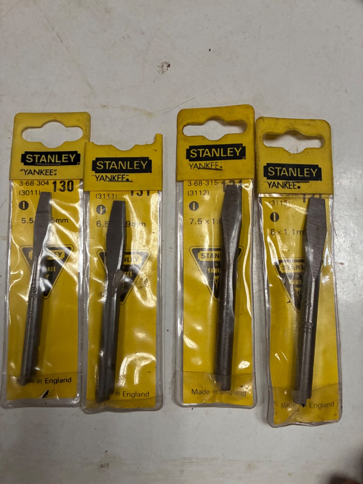 4 x Vintage Stanley Yankee Screwdriver bits 4 x Vintage Stanley Yankee Screwdriver bits