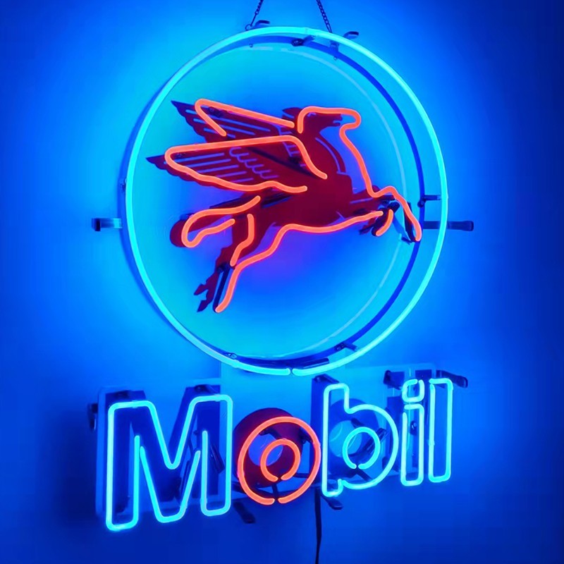 Mobil Gas Oil Gasoline Neon Sign 19\