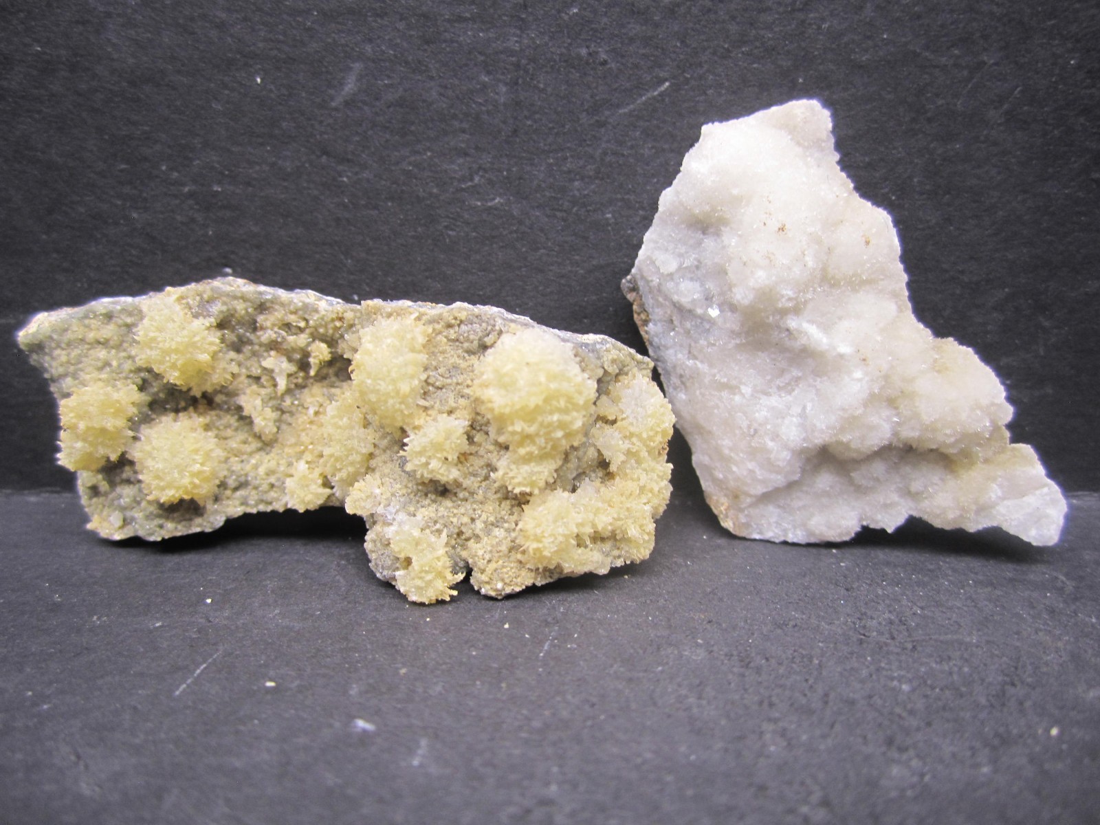 Strontianite with Calcite, 2 Pieces, Mount Pleasant Mills, PA #92