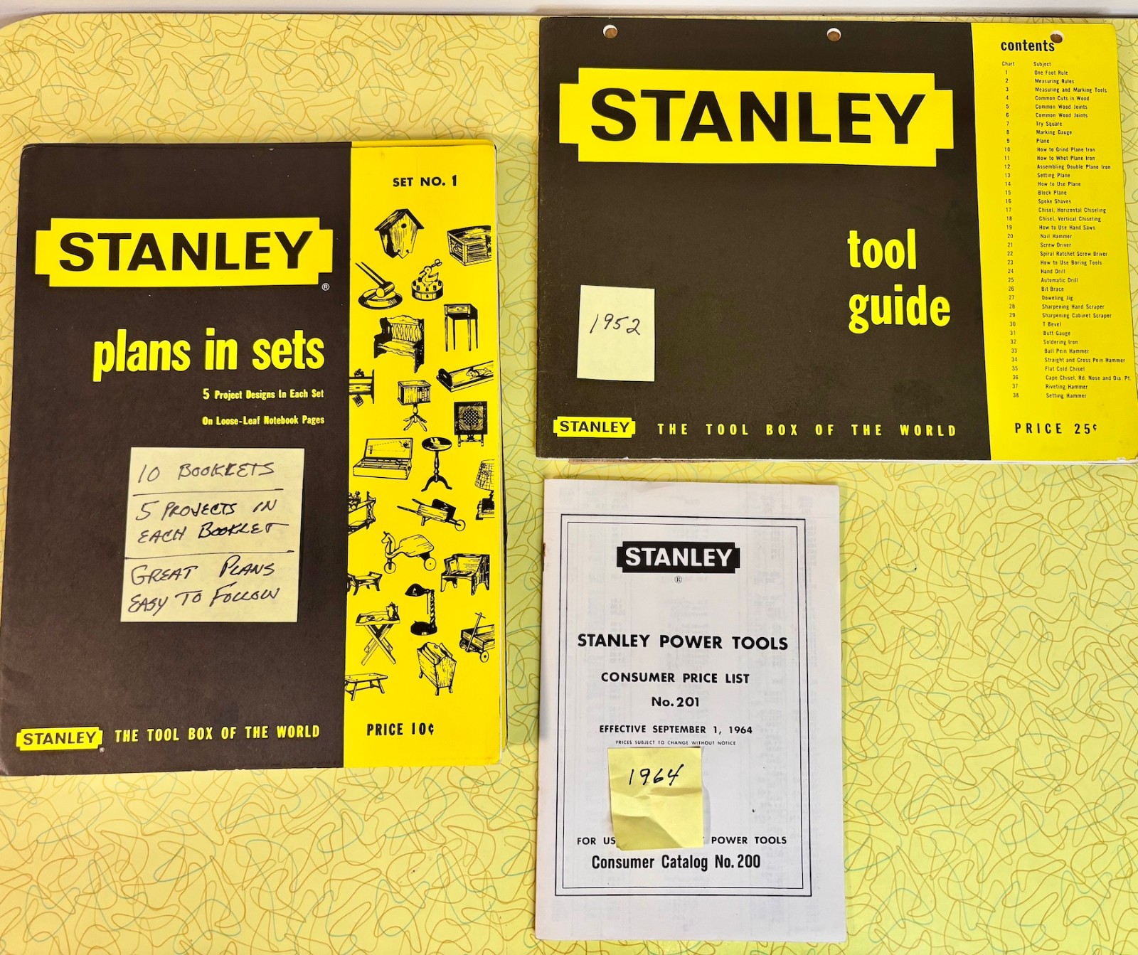 Vtg Stanley Tools Booklet Lot 1950s 1960s Tool Guide Woodworking Plans Catalog