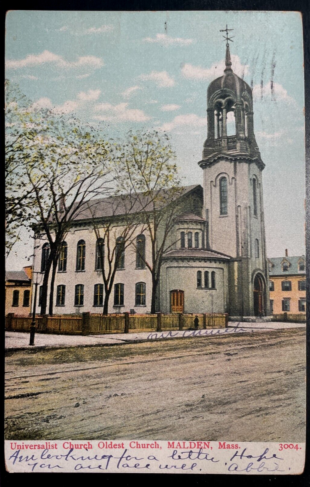 Vintage Postcard 1908 Universalist Church, Malden, Massachusetts (MA)
