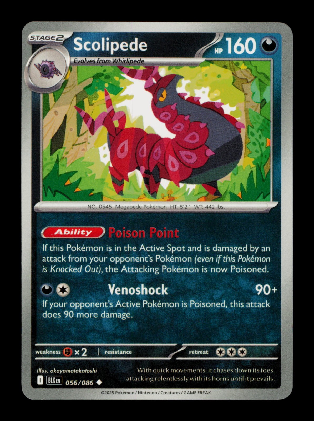 Scolipede 056/086 Black Bolt Pokemon TCG