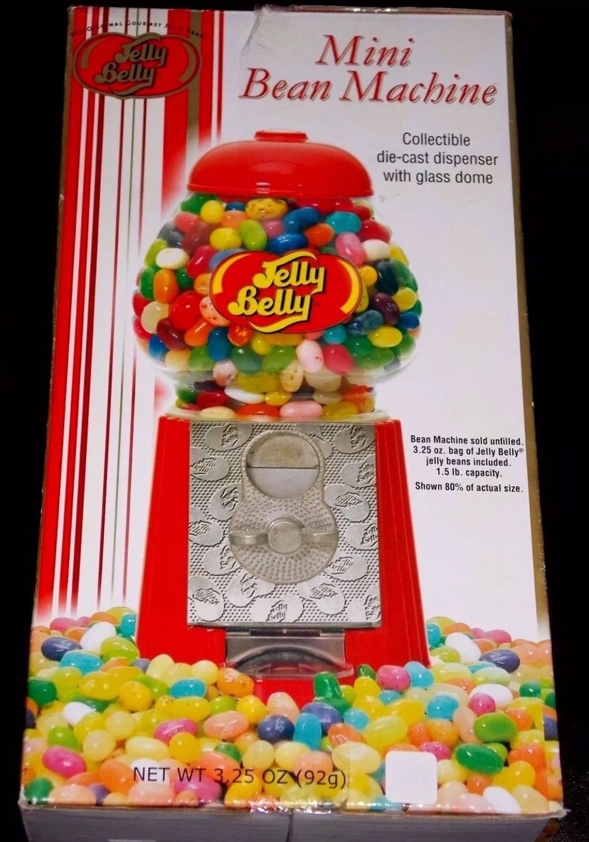 ❤️Jelly Belly MINI BEAN MACHINE Die-Cast Turn Coin Slot Candy Dispenser