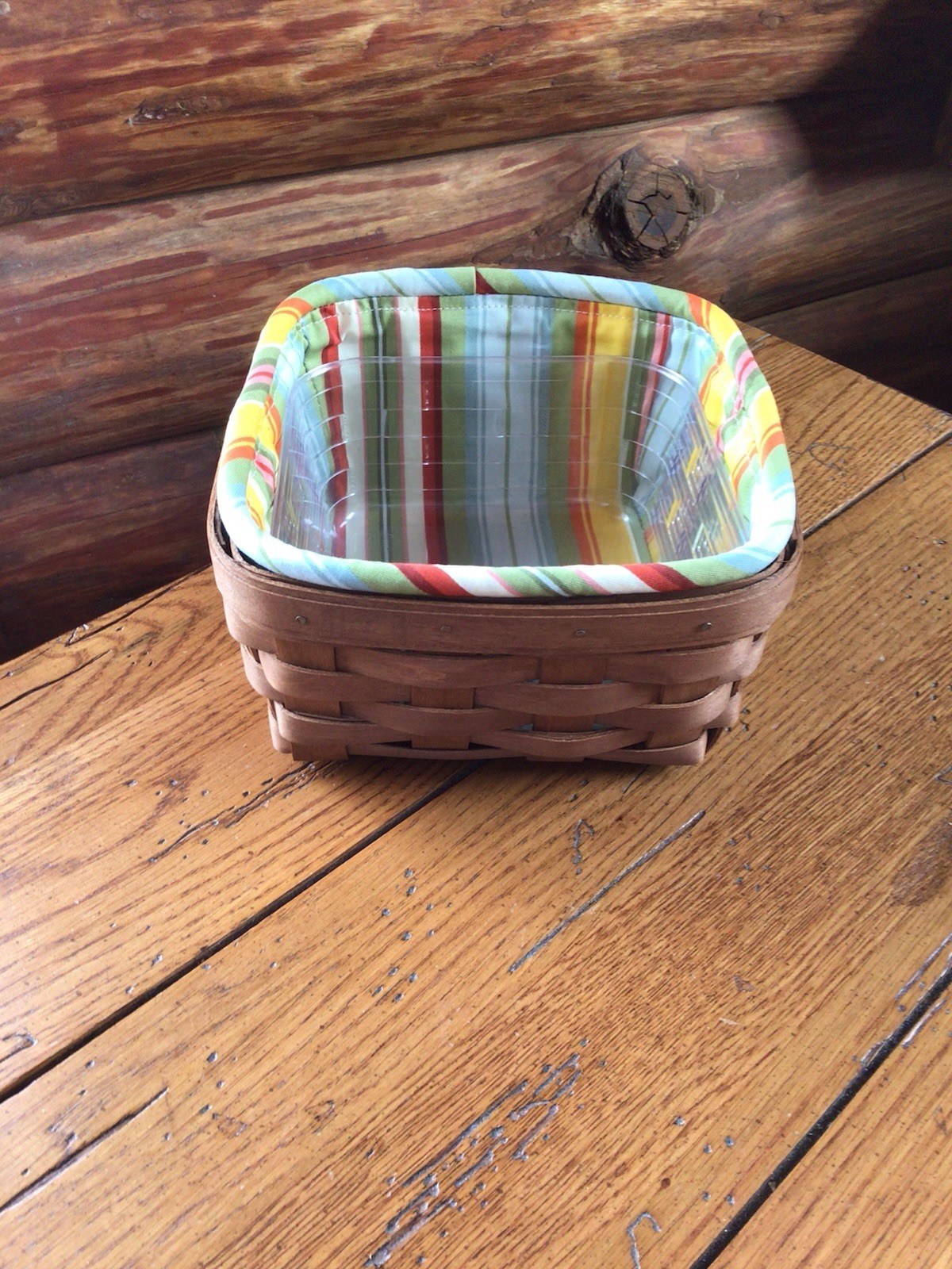 Longaberger Rich Brown Medium Berry Basket Complete Set~Brand New