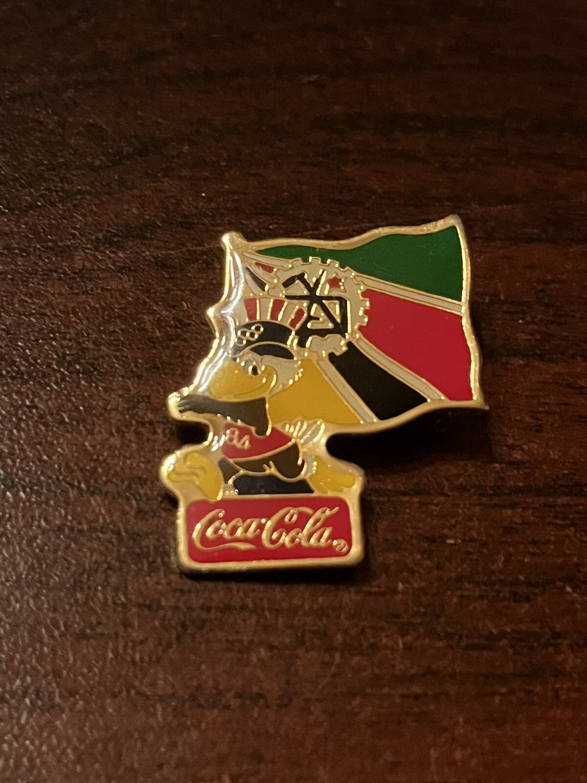 Vintage 1984 LA Olympics Coca Cola Sam Eagle Mozambique Flag Lapel Pin Vintage 1984 LA Olympics Coca Cola Sam Eagle Mozambique Flag Lapel Pin