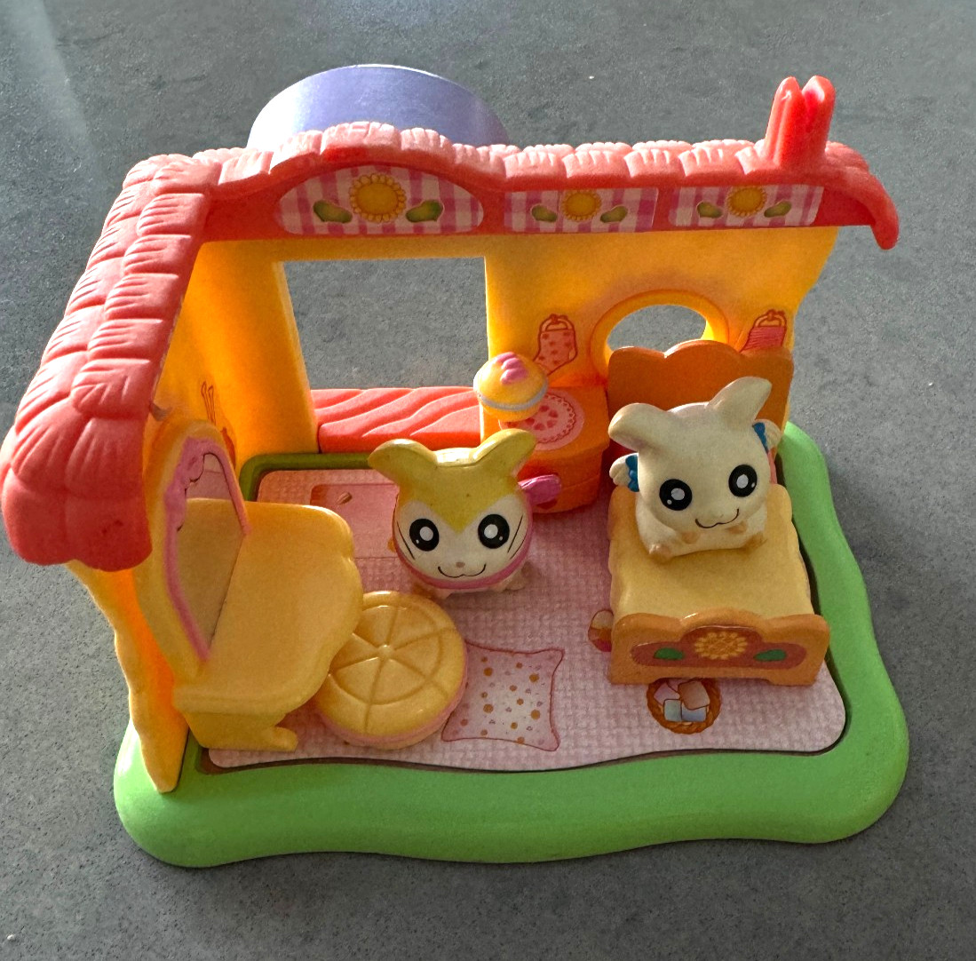 Vintage Hamtaro Bijou\'s Bedroom 2001 Epoch Playset Figure Hamutaro Japan Toy