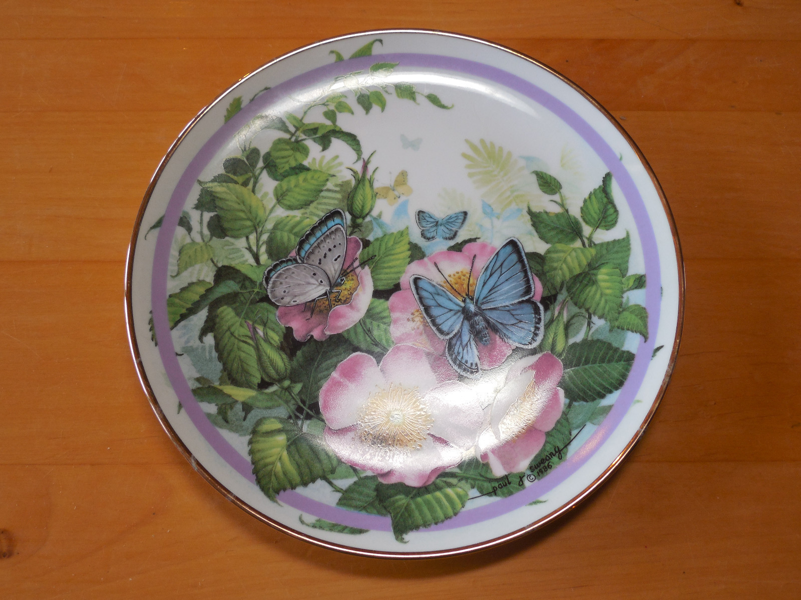 Hamilton Collection BUTTERFLY GARDEN COMMON BLUE Sweany #1456 B
