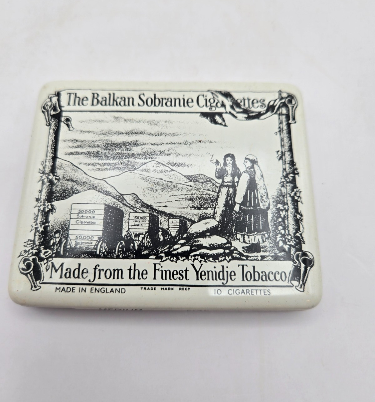 The Balkan Sobranie Empty Yenidje Tobacco Cigarette Pack Vintage Tin England