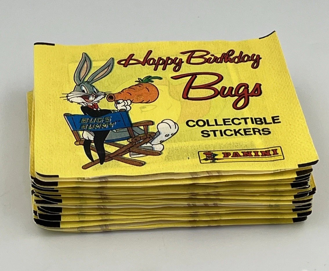 20 Rare Panini Happy Birthday Bugs Collectible Sticker Packs (Some Loose Seals)