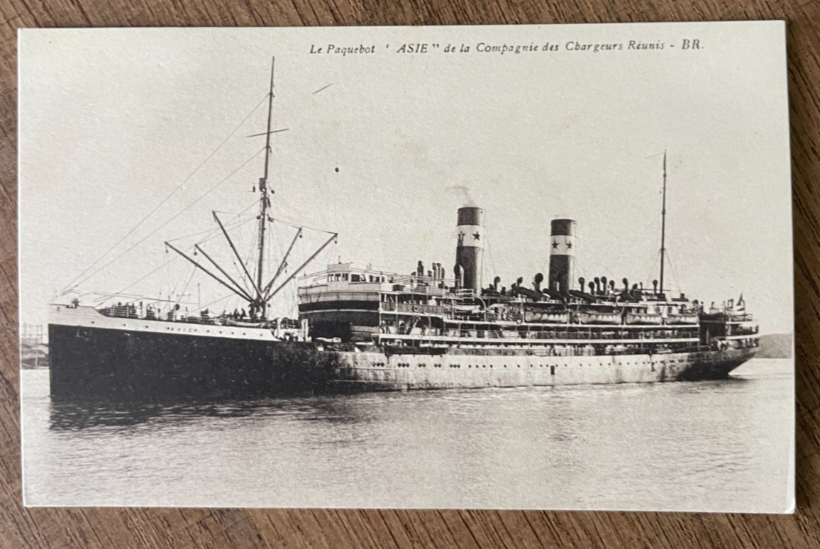 Cpa Postcard - The Ship Asia Of The Compagnie Des Chargeurs Reunis