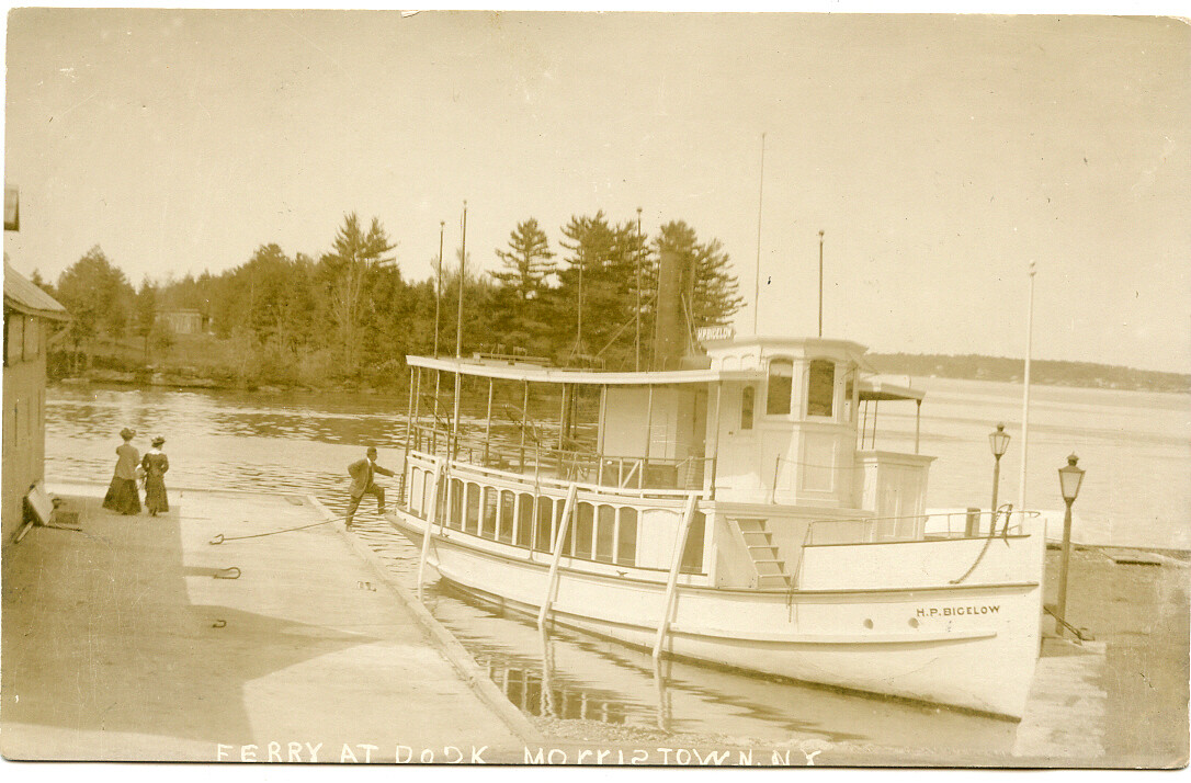 RPPC NY Morristown 1911 Ferry at Dock HP Bigelow St Lawrence County