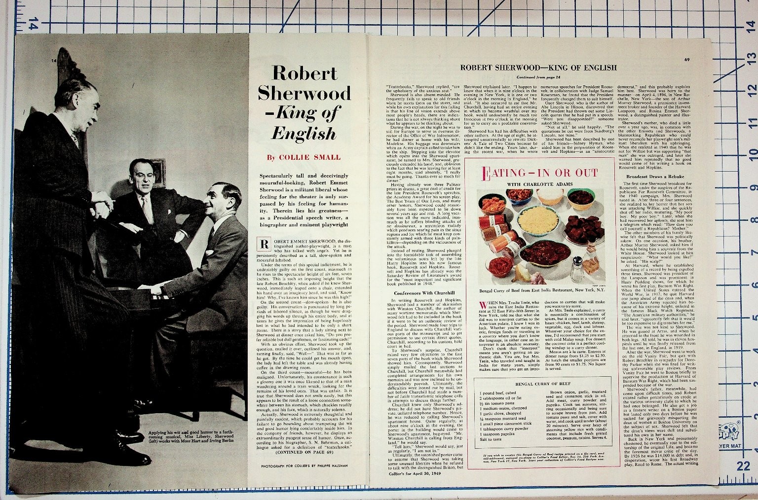 1949 Collier\'s Magazine Article Robert Sherwood Playwright King of England