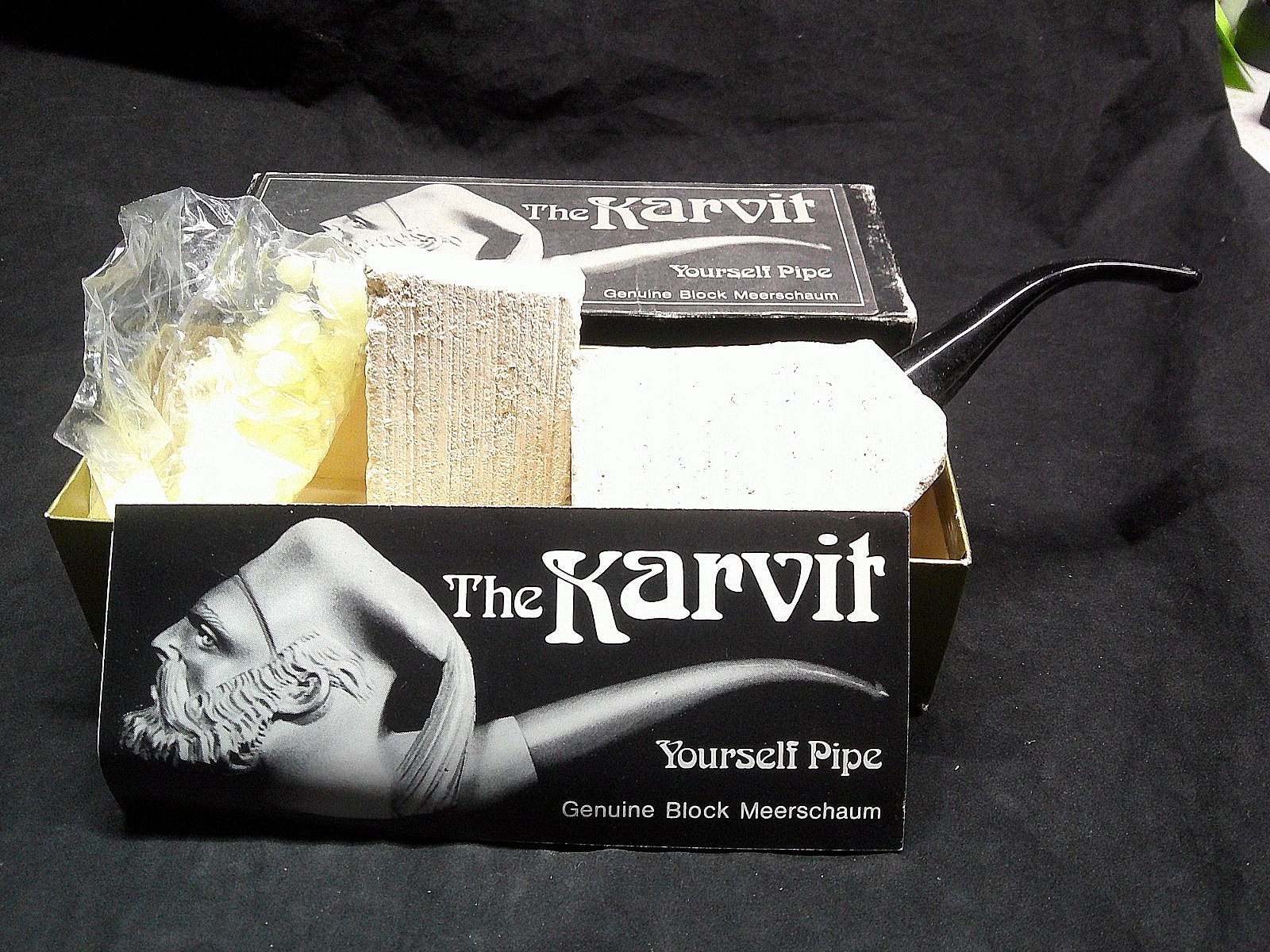 Vintage New Karvit Pipe Kit Genuine Block Meerschaum 2 practice Bks Instructions