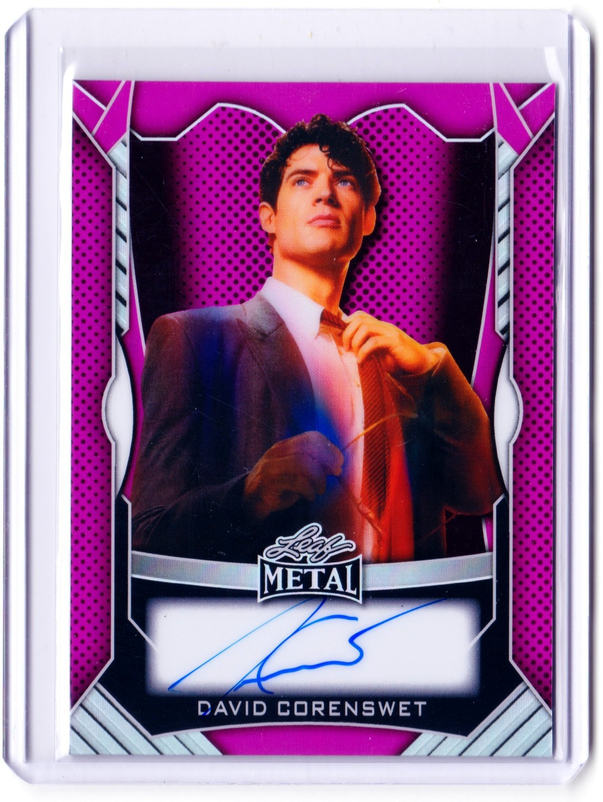 David Corenswet 2025 Leaf Metal On-Card Autograph Card 5/5  Superman Auto