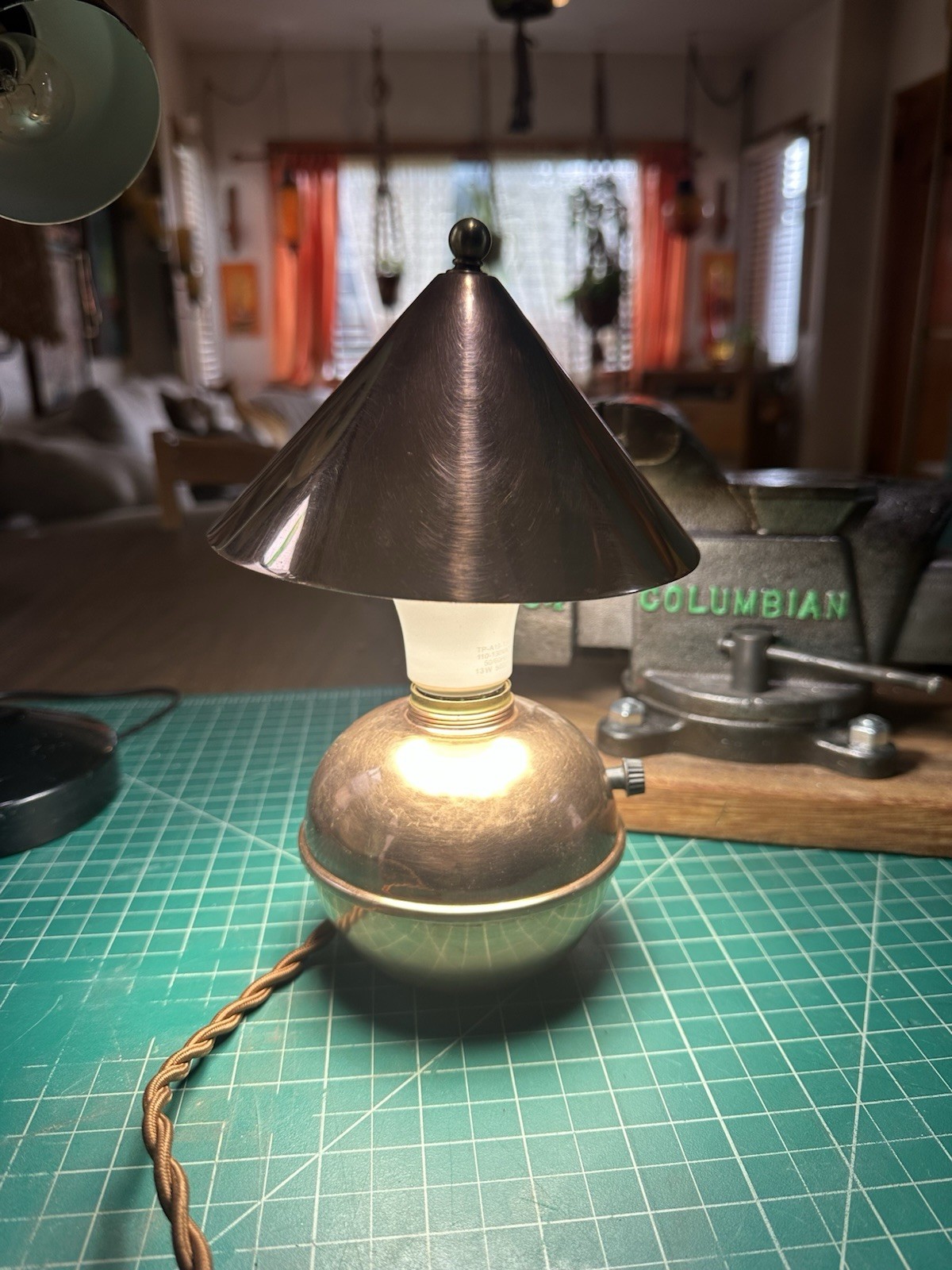 Chase Ruth Gerth Copper Glow Lamp Art Deco Refurbished . 1930’s              F
