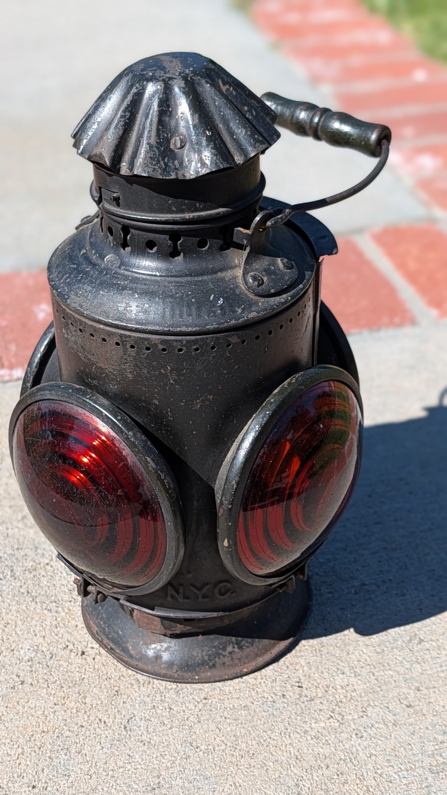 C1890'S DRESSEL NEW YORK CENTRAL TAIL CABOOSE MARKER LAMP LANTERN COMPLETE