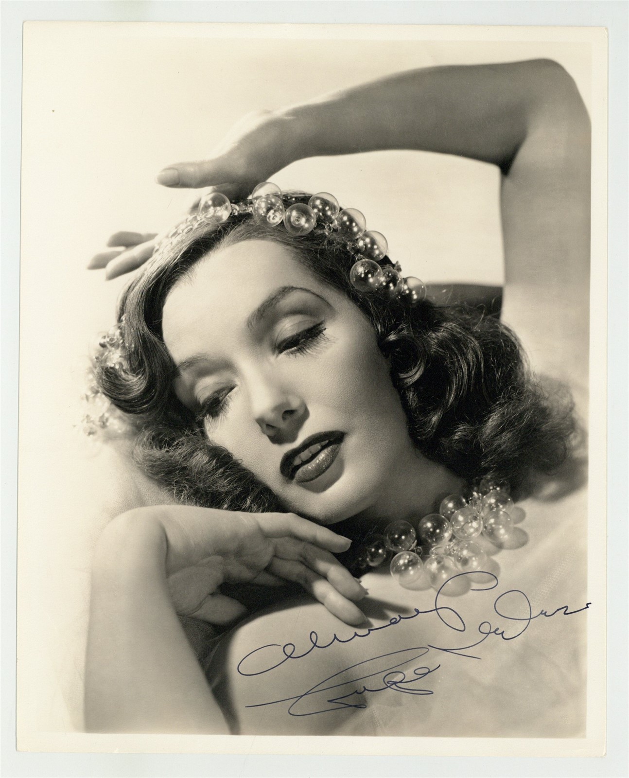 Lupe Velez 1940 Hand Signed Photo 8x10 Mexican Actress Singer Sultry Portrait 
