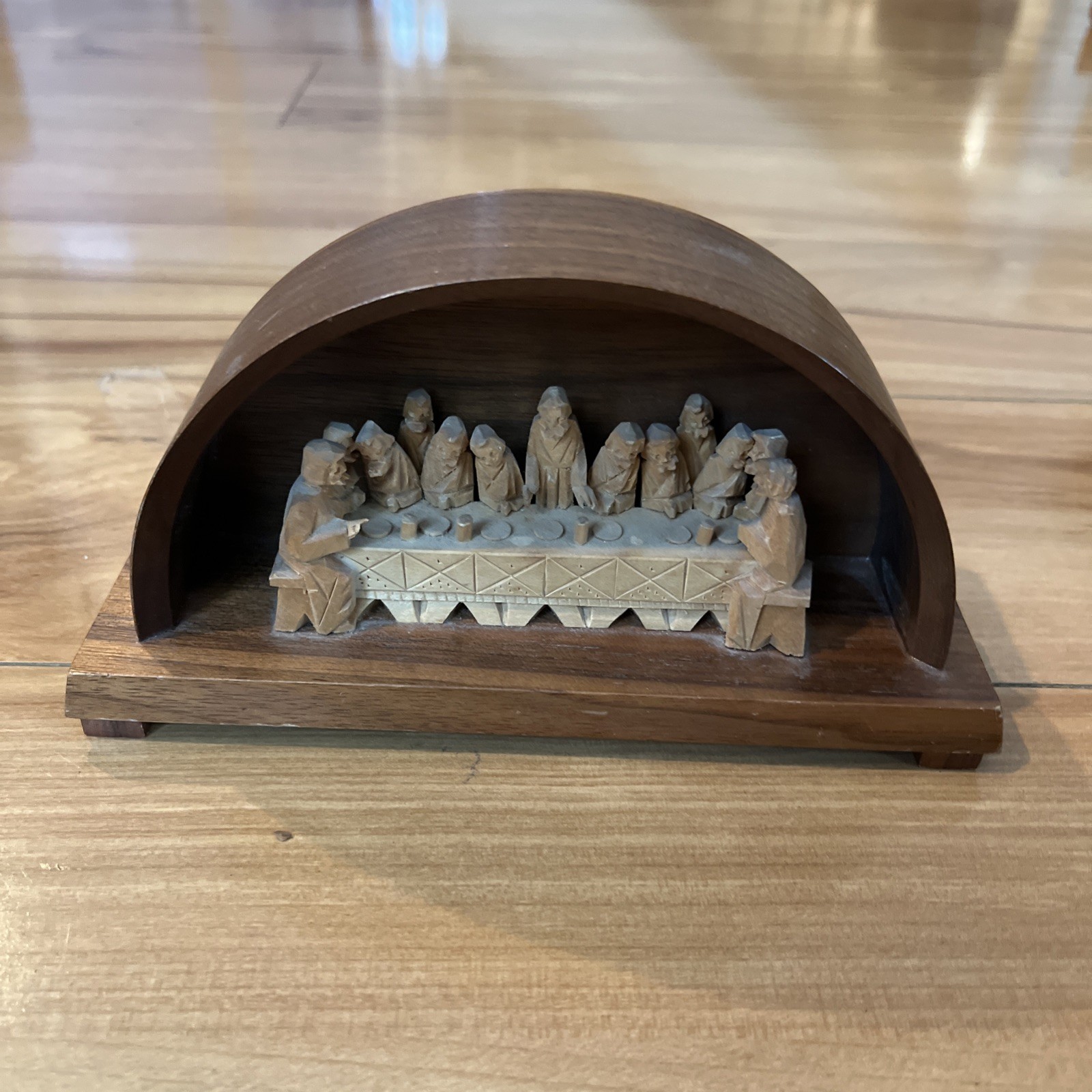 Vintage Hand Carved Wood Last Supper Jesus Disciples Germany Vintage Hand Carved Wood Last Supper Jesus Disciples Germany