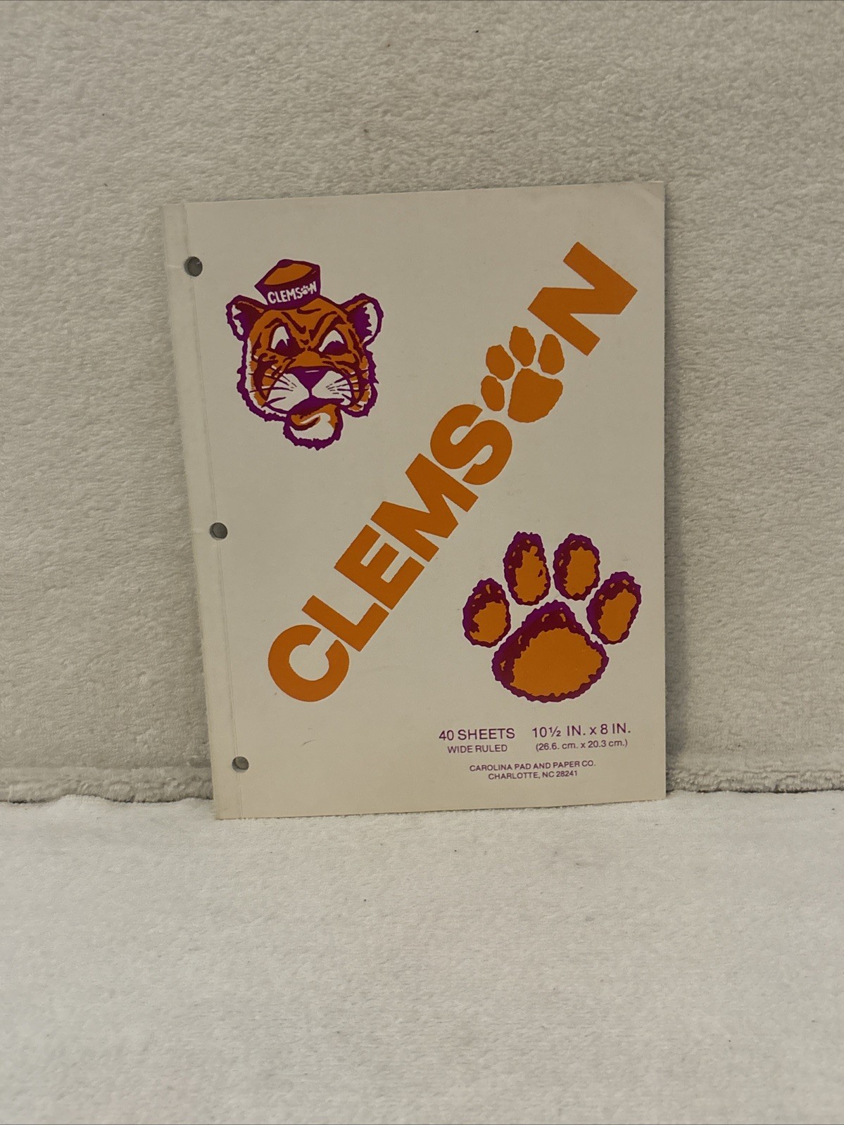 Vintage Clemson University Carolina Pad & Paper  40 Sheet Notebook 🐅 