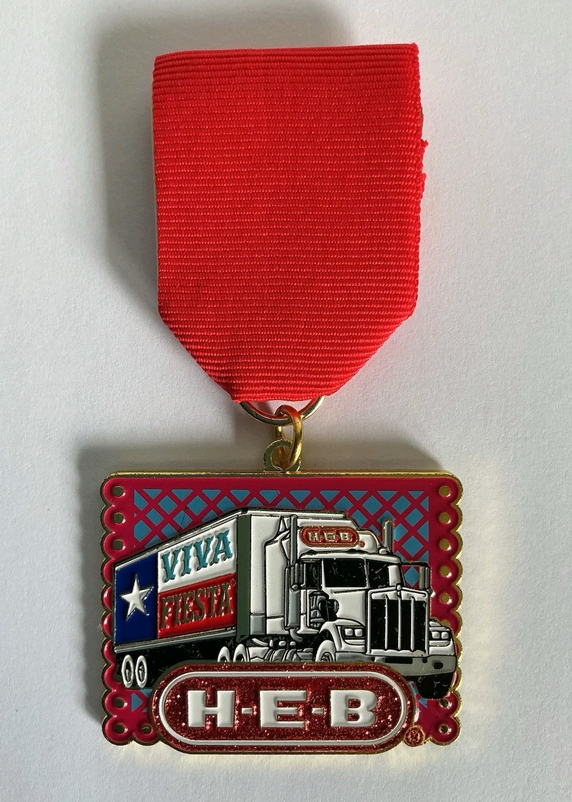 HEB Fiesta Medal 18-Wheeler Texas Grocery Store Advertising Collectible H-E-B