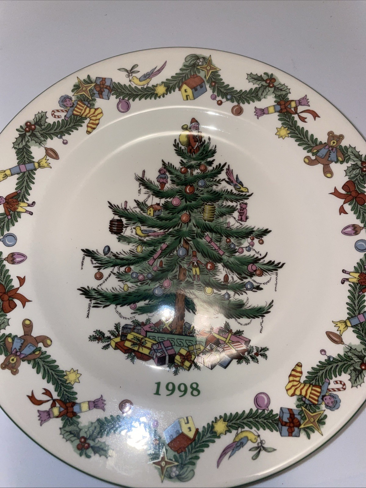 VTG SPODE 1998 Annual Collector’s Christmas Tree Plate - England 7 3/4\